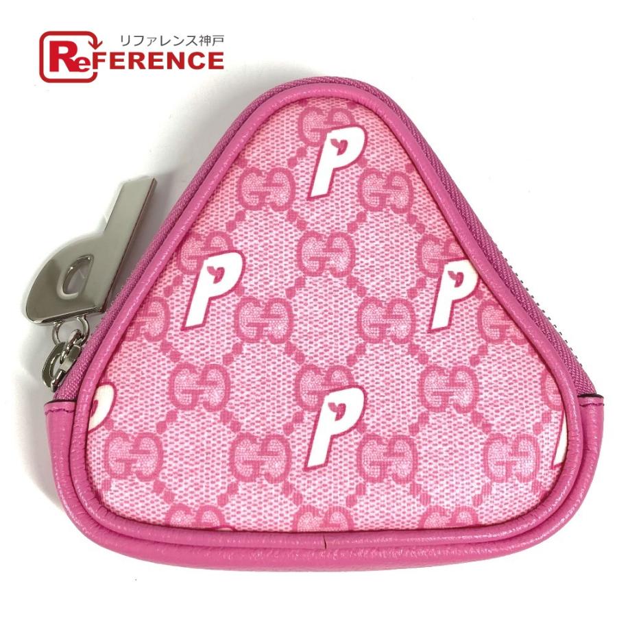 未使用 GUCCI グッチ 723144 ロゴ 財布 小銭入れ ラウンドファスナー コインケース  Palace パレス GGスプリーム ポーチ ピンク【中古】 | GUCCI