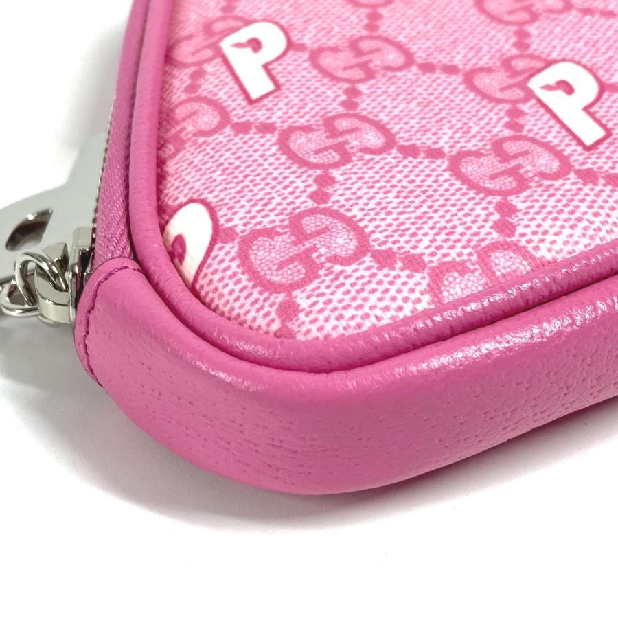 未使用 GUCCI グッチ 723144 ロゴ 財布 小銭入れ ラウンドファスナー コインケース  Palace パレス GGスプリーム ポーチ ピンク【中古】 | GUCCI | 05