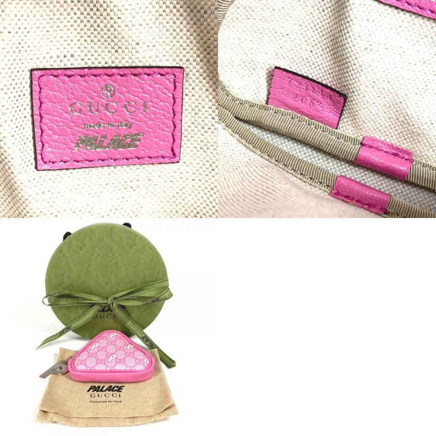 未使用 GUCCI グッチ 723144 ロゴ 財布 小銭入れ ラウンドファスナー コインケース  Palace パレス GGスプリーム ポーチ ピンク【中古】 | GUCCI | 09