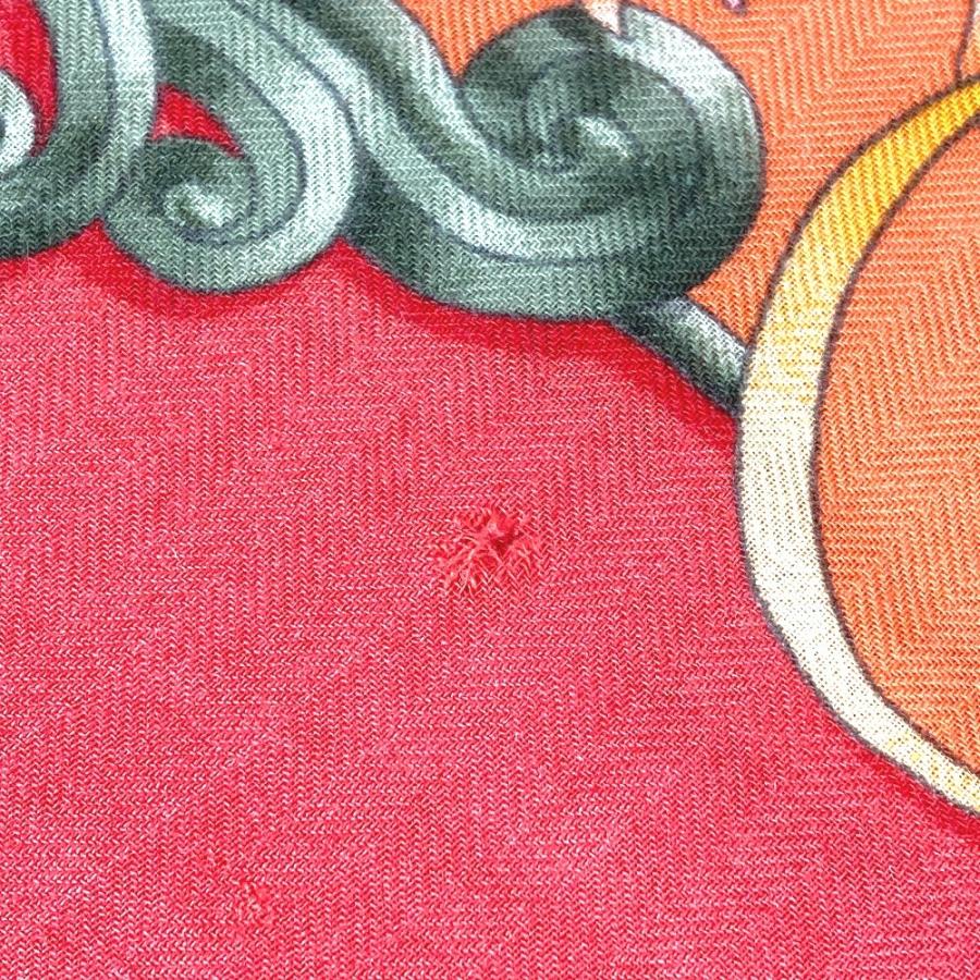 HERMES エルメス カレジェアン 140 カレジェアン140 大判 ショール ストール  LUNA PARK 遊園地 スカーフ オレンジ レディース【中古】 | HERMES | 08