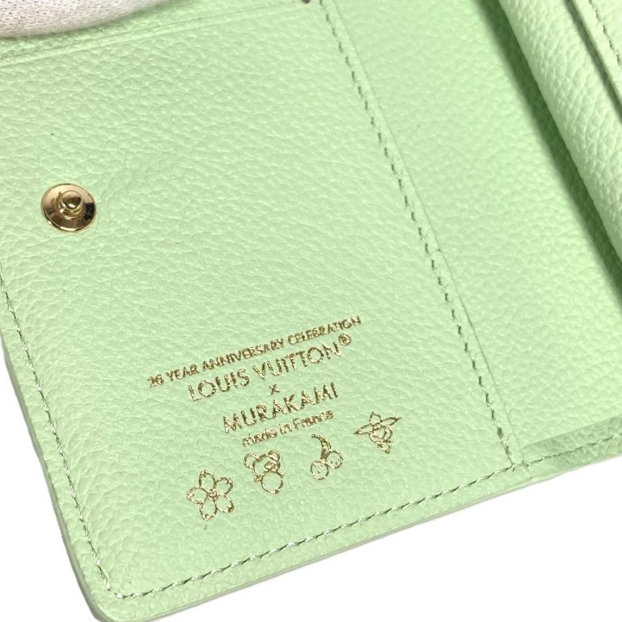 未使用 LOUIS VUITTON ルイヴィトン M13619 ポルトフォイユクレア  財布 日本限定 モノグラムマルチカラー LV×TM 村上隆  グリーン【中古】 | LOUIS VUITTON | 07