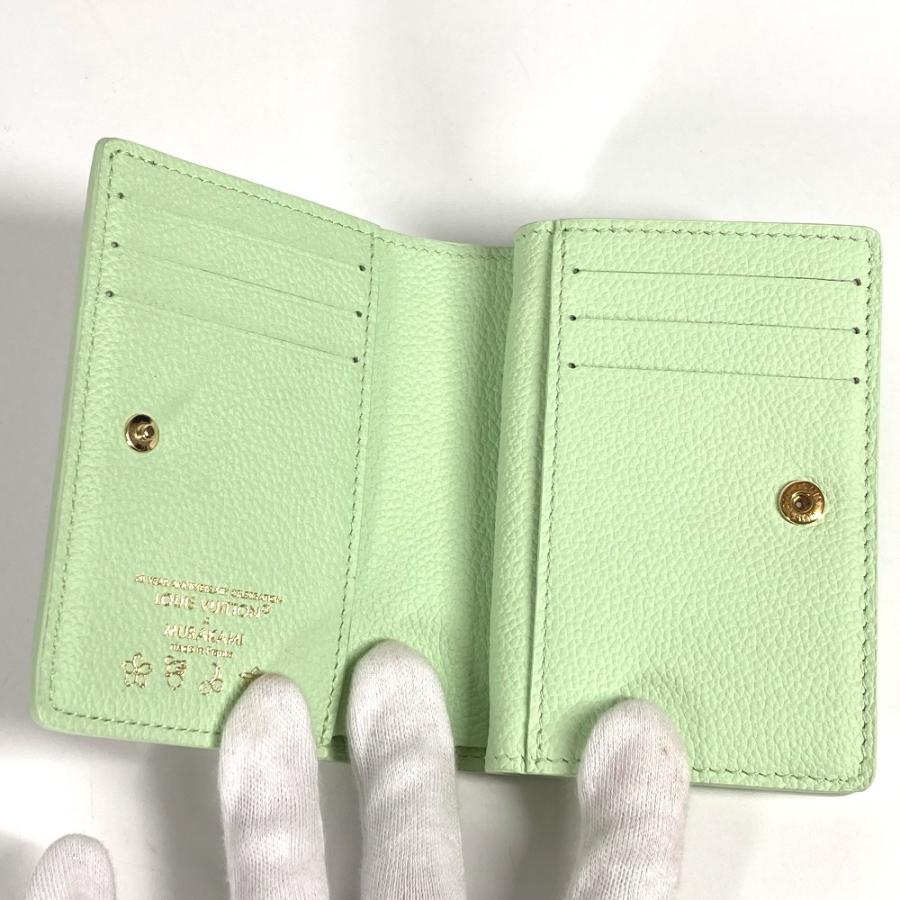 未使用 LOUIS VUITTON ルイヴィトン M13619 ポルトフォイユクレア  財布 日本限定 モノグラムマルチカラー LV×TM 村上隆  グリーン【中古】 | LOUIS VUITTON | 08