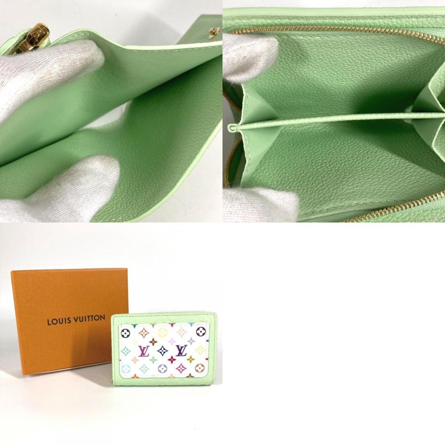 未使用 LOUIS VUITTON ルイヴィトン M13619 ポルトフォイユクレア  財布 日本限定 モノグラムマルチカラー LV×TM 村上隆  グリーン【中古】 | LOUIS VUITTON | 09