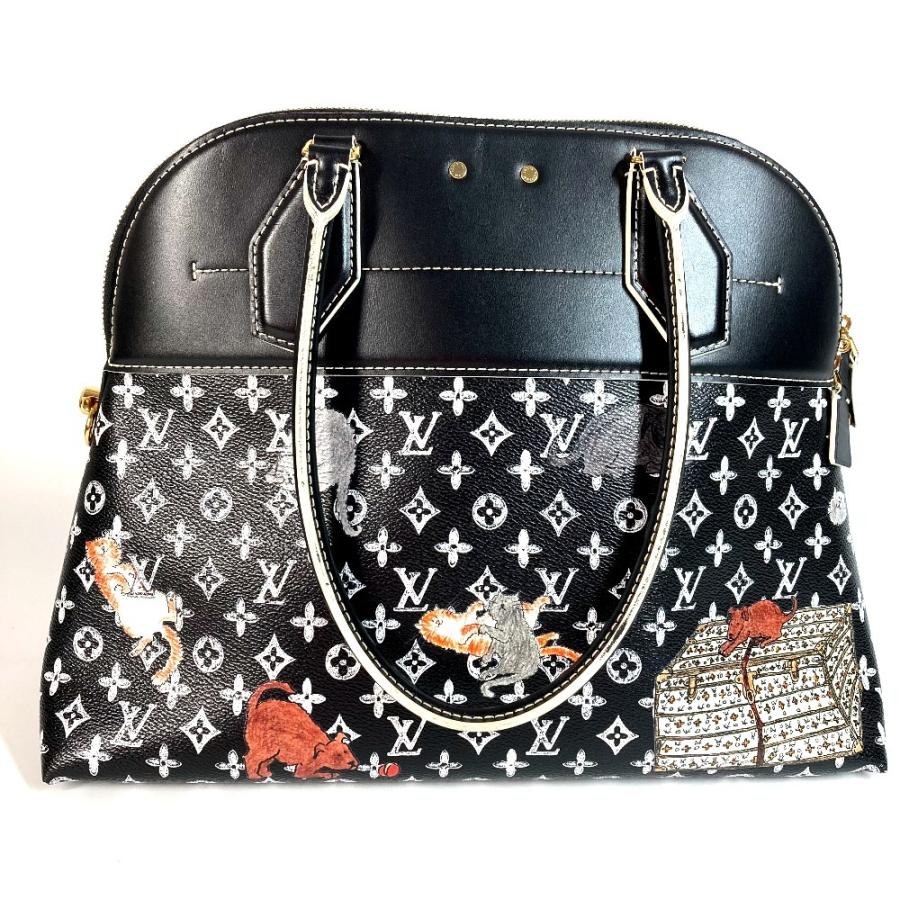 ルイヴィトン LOUIS VUITTON アルマスープル M44403 キャットグラム 猫 グレースコディントンコラボ  トートバッグ カバン 肩掛け ショルダーバッグ レザー ノワール ブラック LOUIS VUITTON - ルイヴィトン LOUIS VUITTON アルマスープル M44403