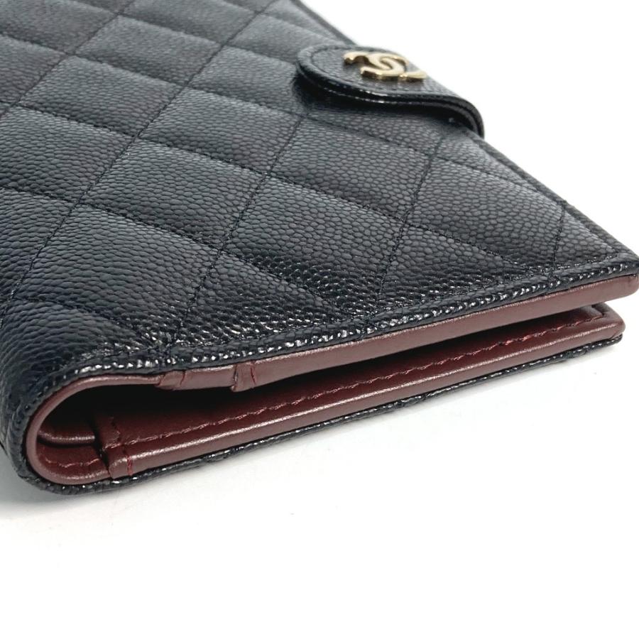 未使用 CHANEL シャネル AP3791 CC ココマーク キルティング マトラッセ ロゴ 2つ折り財布 パスポートケース ブラック レディース【中古】 | CHANEL | 05