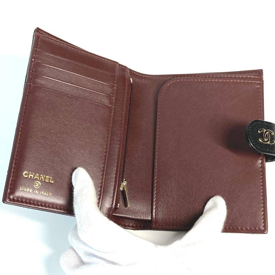 未使用 CHANEL シャネル AP3791 CC ココマーク キルティング マトラッセ ロゴ 2つ折り財布 パスポートケース ブラック レディース【中古】 | CHANEL | 06