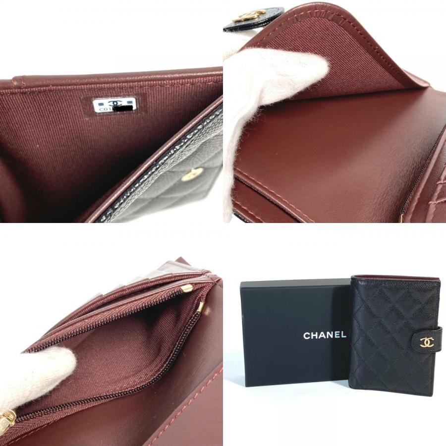 未使用 CHANEL シャネル AP3791 CC ココマーク キルティング マトラッセ ロゴ 2つ折り財布 パスポートケース ブラック レディース【中古】 | CHANEL | 09