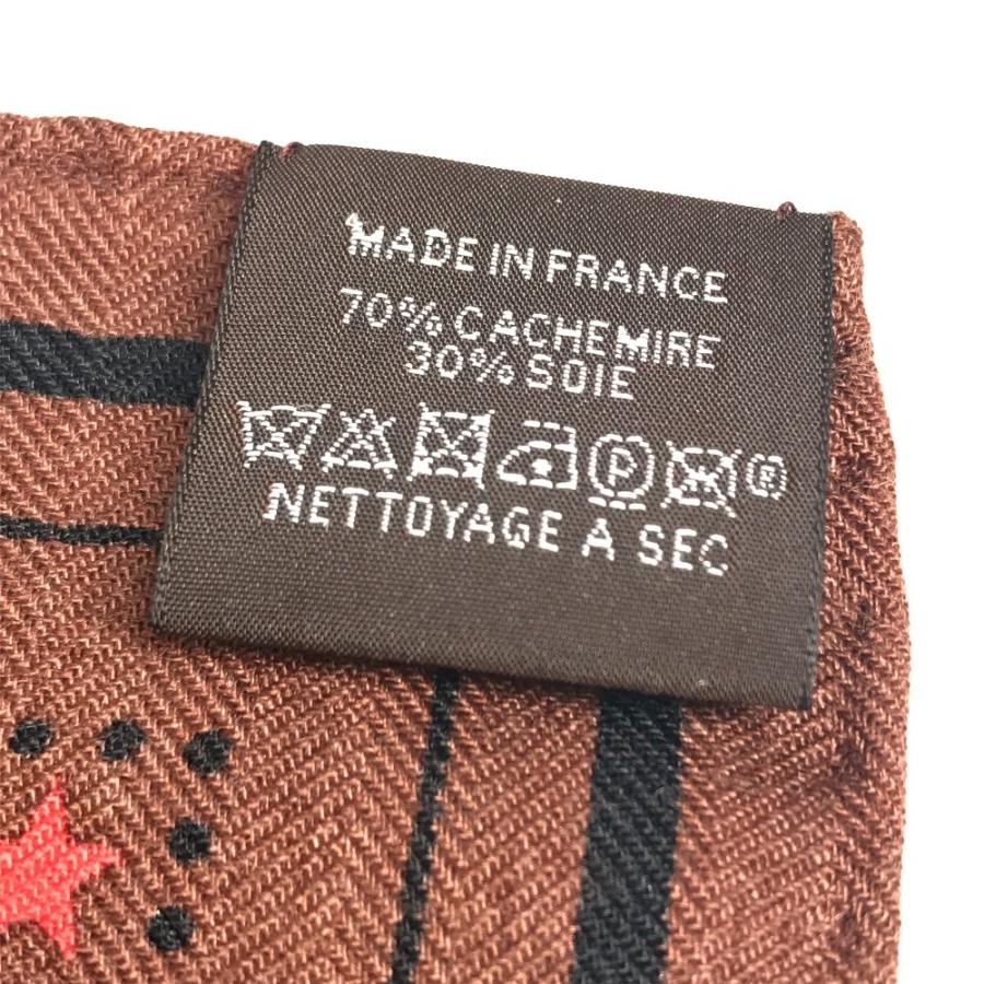 未使用 HERMES エルメス カレジェアン 140 大判 ショール ストール  Zouaves et Dragons ズアヴとドラゴン スカーフ ブラウン【中古】 | HERMES | 01