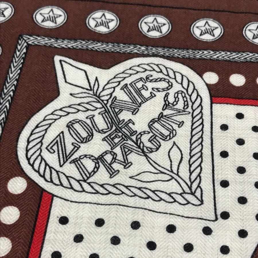 未使用 HERMES エルメス カレジェアン 140 大判 ショール ストール  Zouaves et Dragons ズアヴとドラゴン スカーフ ブラウン【中古】 | HERMES | 03