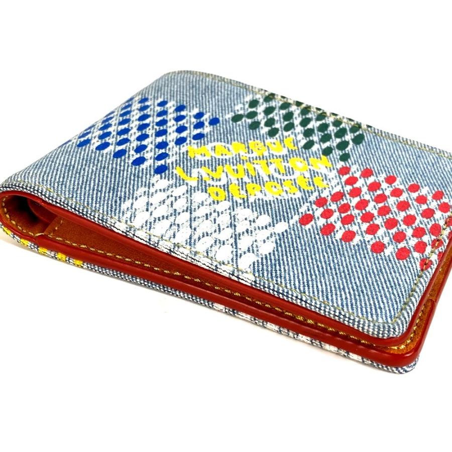 未使用 LOUIS VUITTON ルイヴィトン N00186 ポルトフォイユミュルティプ 札入れ LV バーズ・ダミエ デニム 2つ折り財布 ブルー 【中古】 | LOUIS VUITTON | 04