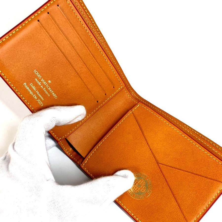 未使用 LOUIS VUITTON ルイヴィトン N00186 ポルトフォイユミュルティプ 札入れ LV バーズ・ダミエ デニム 2つ折り財布 ブルー 【中古】 | LOUIS VUITTON | 06