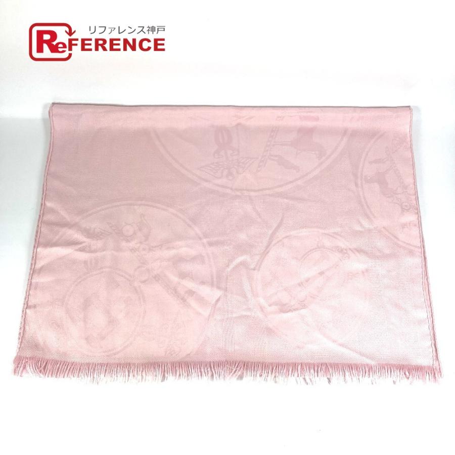 HERMES エルメス ストール 《ニュー・リブリス》 ショール フリンジ マフラー ストール ローズ・パール ピンク ユニセックス【中古】 | HERMES