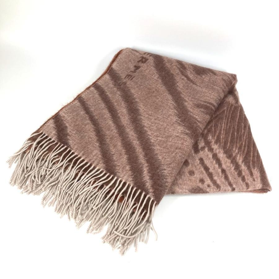 美品 HERMES エルメス 虎 タイガー アニマル フリンジ プレード 毛布 インテリア  ブランケット ブラウン ユニセックス【中古】 | HERMES | 08