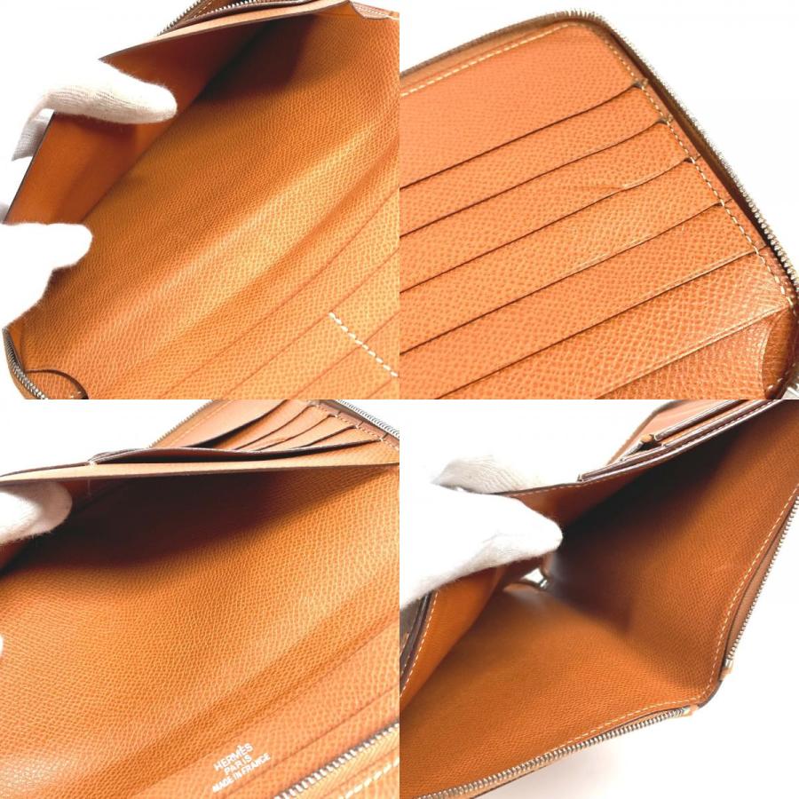 HERMES エルメス アザップコンバイン ロングウォレット ラウンドファスナー トラベルケース 長財布 ゴールド ユニセックス【中古】 | HERMES | 09