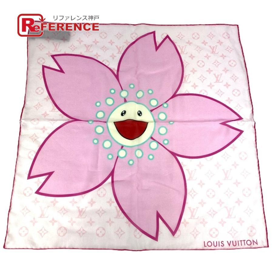 新品同様 LOUIS VUITTON ルイヴィトン M96088 LV×TM カレ55 チェリーブロッサム LV×TM 村上隆 桜 サクラ スカーフ ピンク ユニセックス【中古】 | LOUIS VUITTON