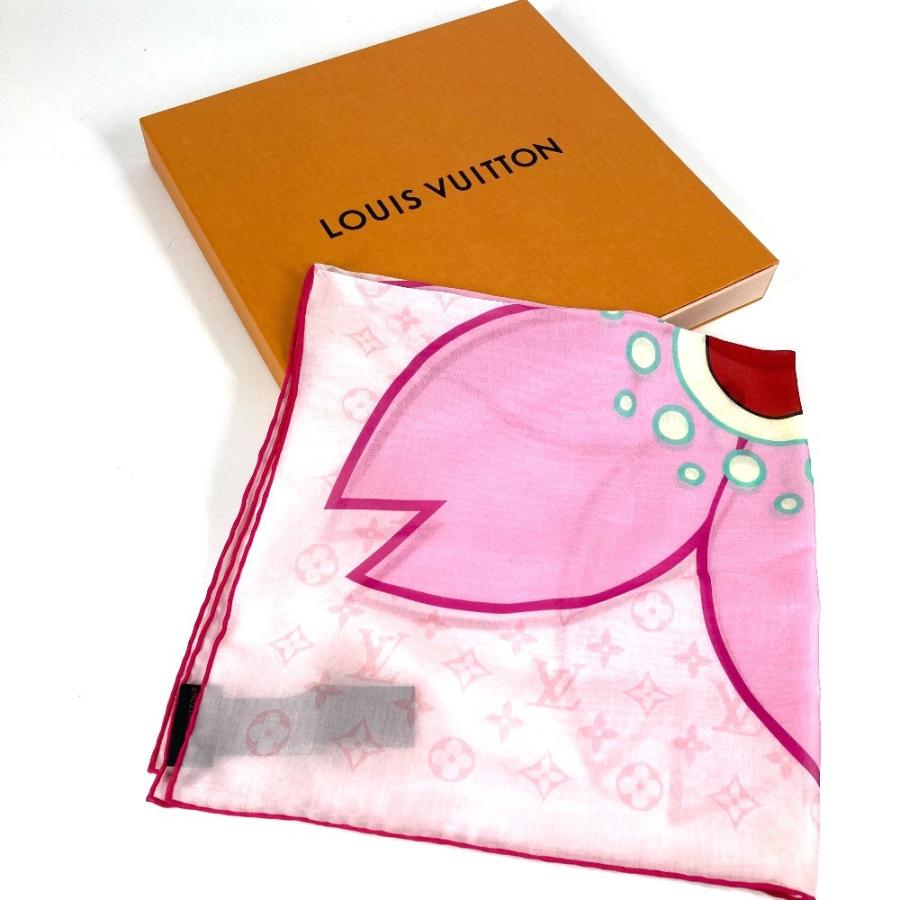 新品同様 LOUIS VUITTON ルイヴィトン M96088 LV×TM カレ55 チェリーブロッサム LV×TM 村上隆 桜 サクラ スカーフ ピンク ユニセックス【中古】 | LOUIS VUITTON | 05