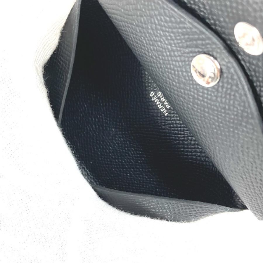 未使用 HERMES エルメス カルヴィデュオ カードケース 小銭入れ  財布 名刺入れ パスケース 2つ折り コインケース ブラック【中古】 | HERMES | 08