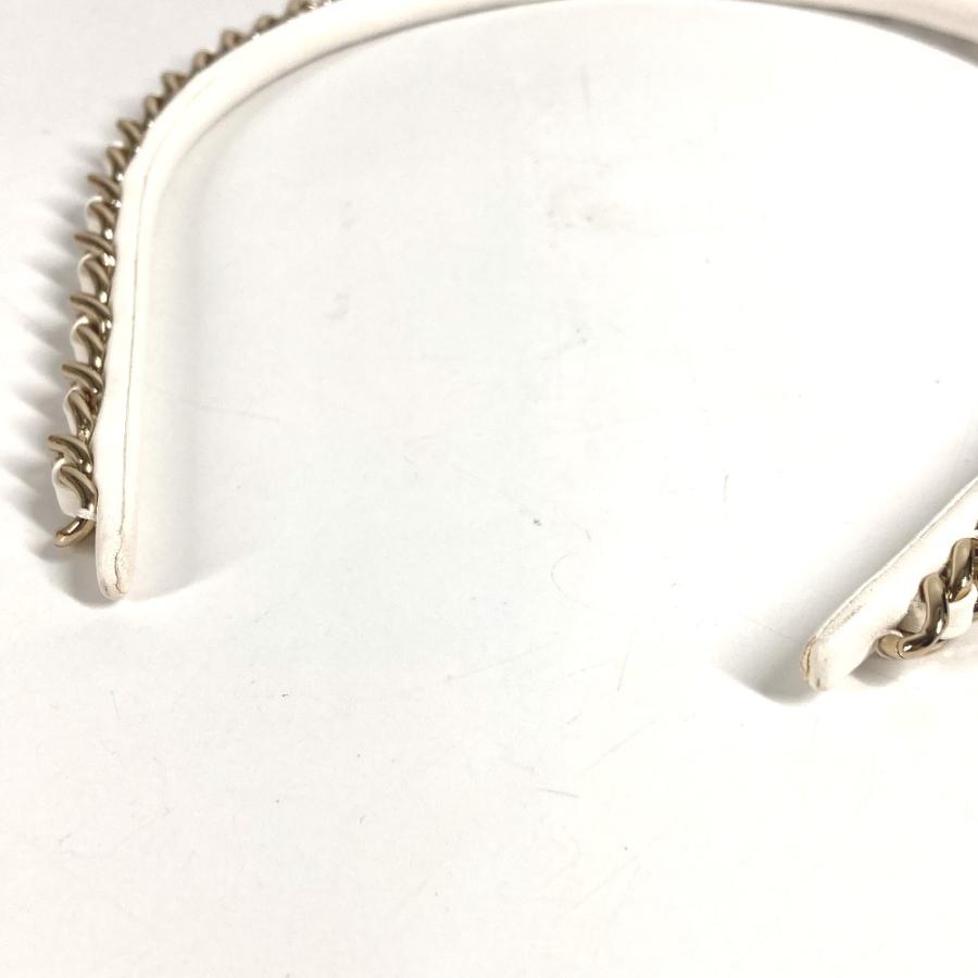 CHANEL シャネル チェーン CC ココマーク ヘアアクセサリー ヘッドバンド ヘアバンド 22S カチューシャ ホワイト レディース【中古】 | CHANEL | 05