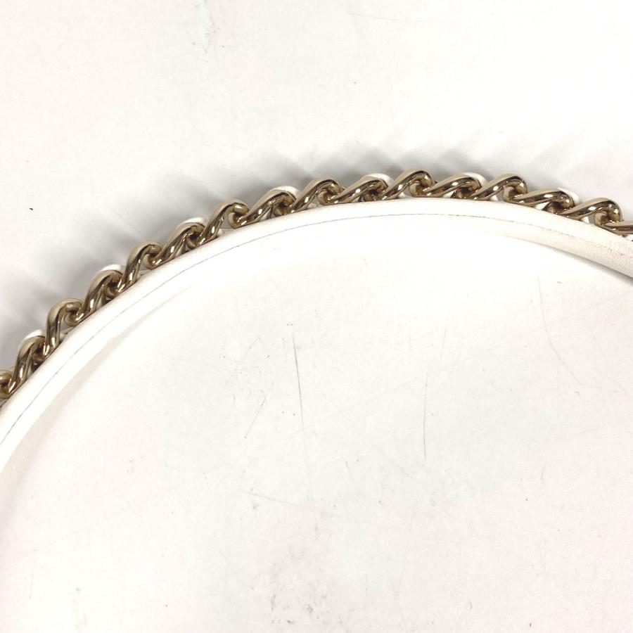 CHANEL シャネル チェーン CC ココマーク ヘアアクセサリー ヘッドバンド ヘアバンド 22S カチューシャ ホワイト レディース【中古】 | CHANEL | 06