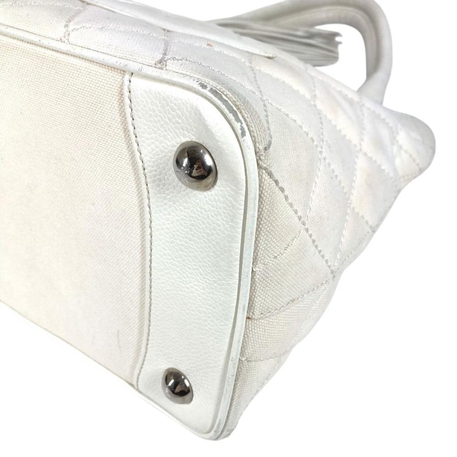 CHANEL シャネル 復刻トート フリンジ タッセル トートバッグ CC  ロゴ キルティング マトラッセ ショルダーバッグ ホワイト【中古】 | CHANEL | 05