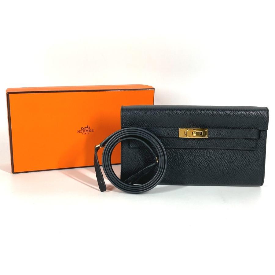 HERMES エルメス ケリーウォレット ロング トゥーゴー ショルダーバッグ ポシェット ショルダーウォレット 長財布 ブラック【中古】 | HERMES | 01