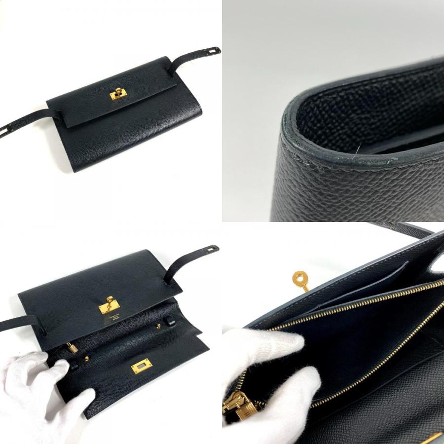 HERMES エルメス ケリーウォレット ロング トゥーゴー ショルダーバッグ ポシェット ショルダーウォレット 長財布 ブラック【中古】 | HERMES | 08