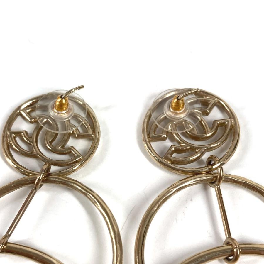 CHANEL シャネル CC ココマーク ロゴ サークル 3連  アクセサリー ジュエリー B17 ピアス ゴールド レディース【中古】 | CHANEL | 04