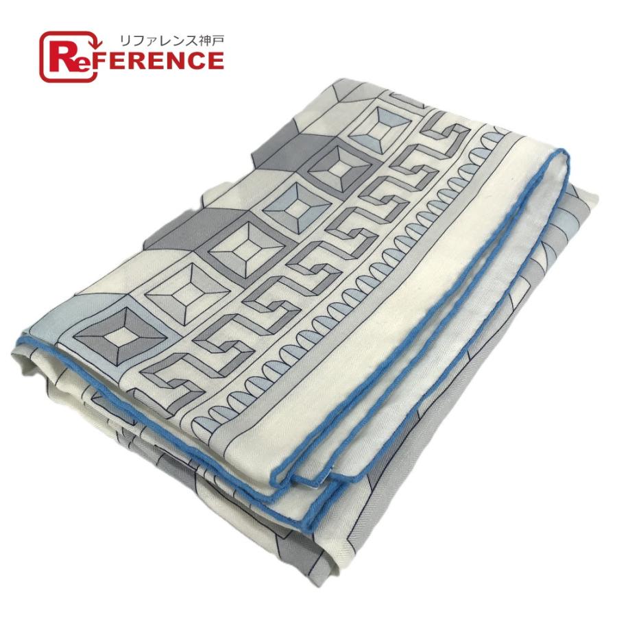 HERMES エルメス カレジェアン 140 カレジェアン140 ショール ストール 大判 アリアドネの糸 LE FIL D'ARIANE スカーフ グレー系【中古】 | HERMES