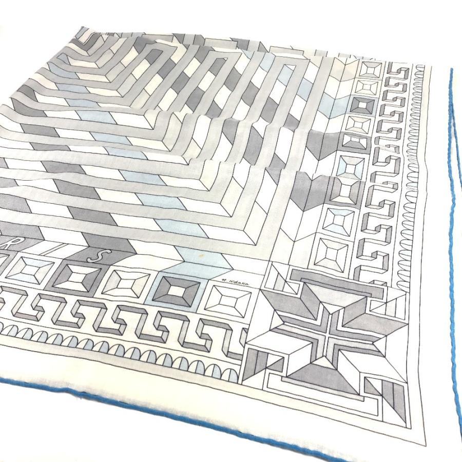 HERMES エルメス カレジェアン 140 カレジェアン140 ショール ストール 大判 アリアドネの糸 LE FIL D'ARIANE スカーフ グレー系【中古】 | HERMES | 02