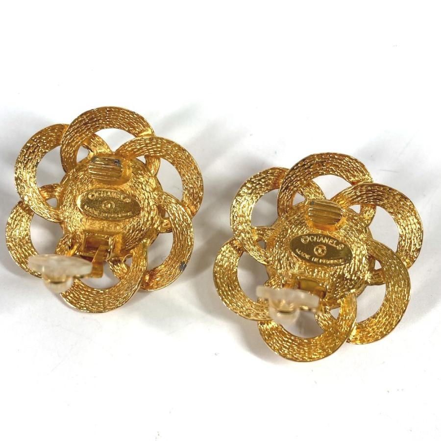CHANEL シャネル フェイクパール フラワー 花 アクセサリー ヴィンテージ イヤリング ゴールド レディース【中古】 | CHANEL | 04
