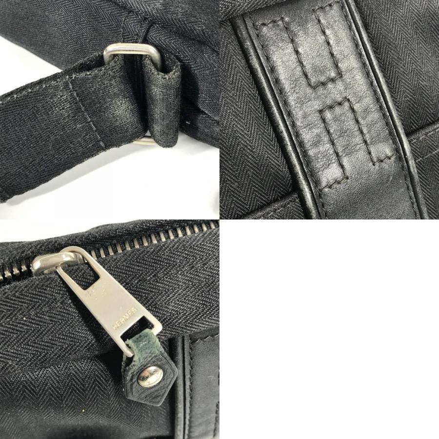 HERMES エルメス ロゴ アカプルコ カバン 斜め掛け ポシェット ショルダーバッグ ブラック メンズ【中古】 | HERMES | 09