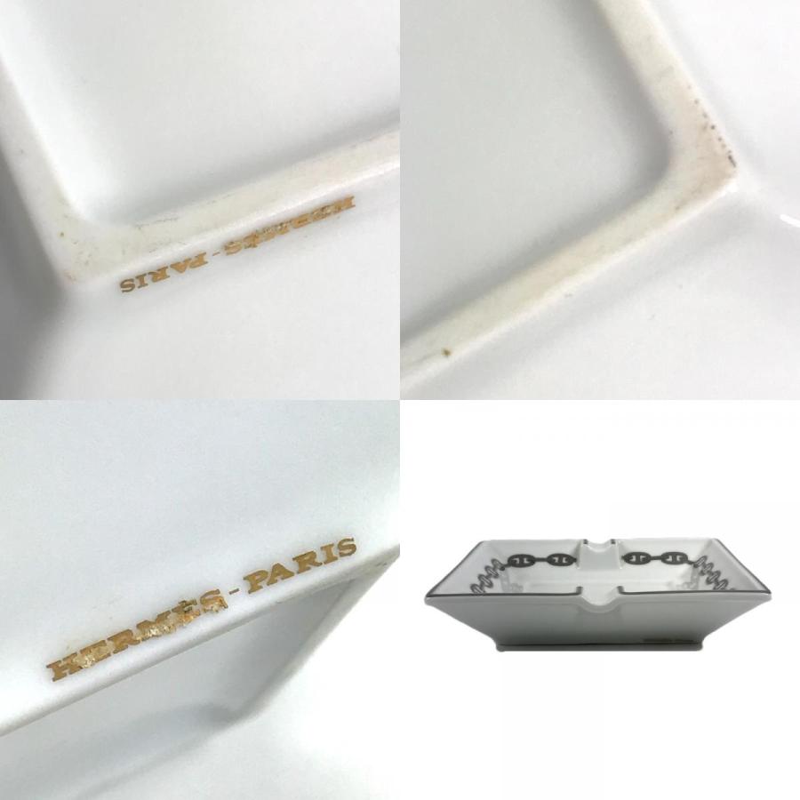 HERMES エルメス シェーヌダンクル ロゴ アッシュトレイ 皿 インテリア トレー 灰皿 ホワイト ユニセックス【中古】 | HERMES | 07