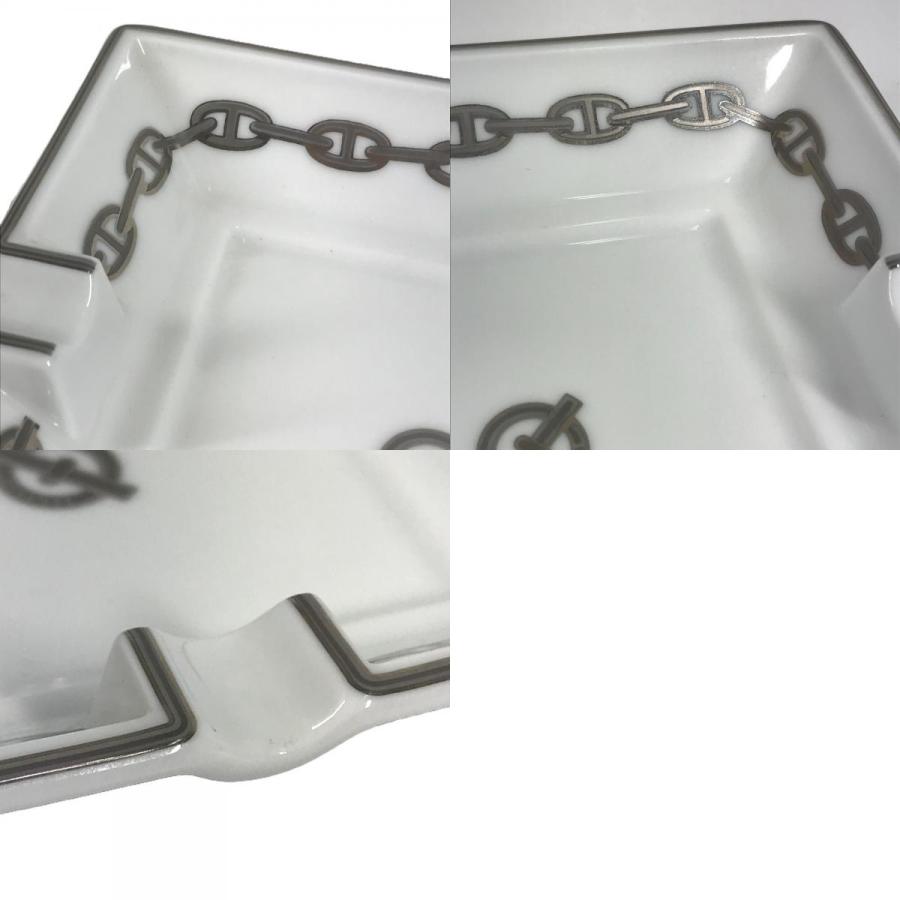 HERMES エルメス シェーヌダンクル ロゴ アッシュトレイ 皿 インテリア トレー 灰皿 ホワイト ユニセックス【中古】 | HERMES | 09