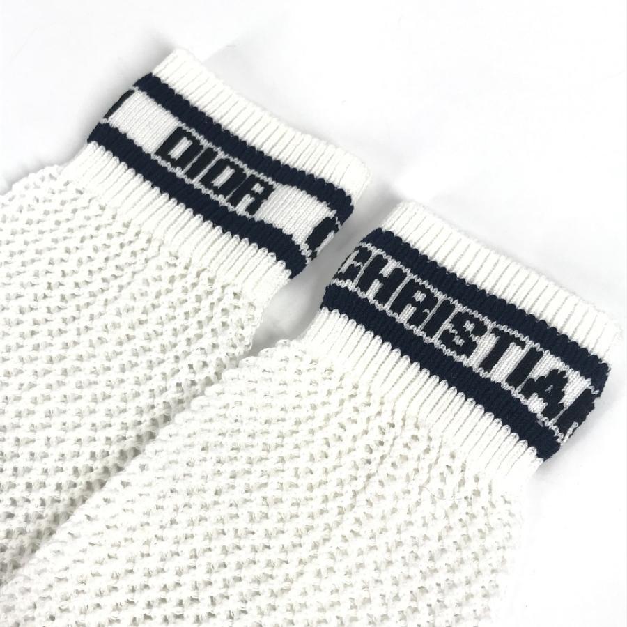 未使用 Dior ディオール ロゴ ニーハイソックス ハイソックス アクセサリー バイカラー 靴下 ホワイト レディース【中古】 |  | 06