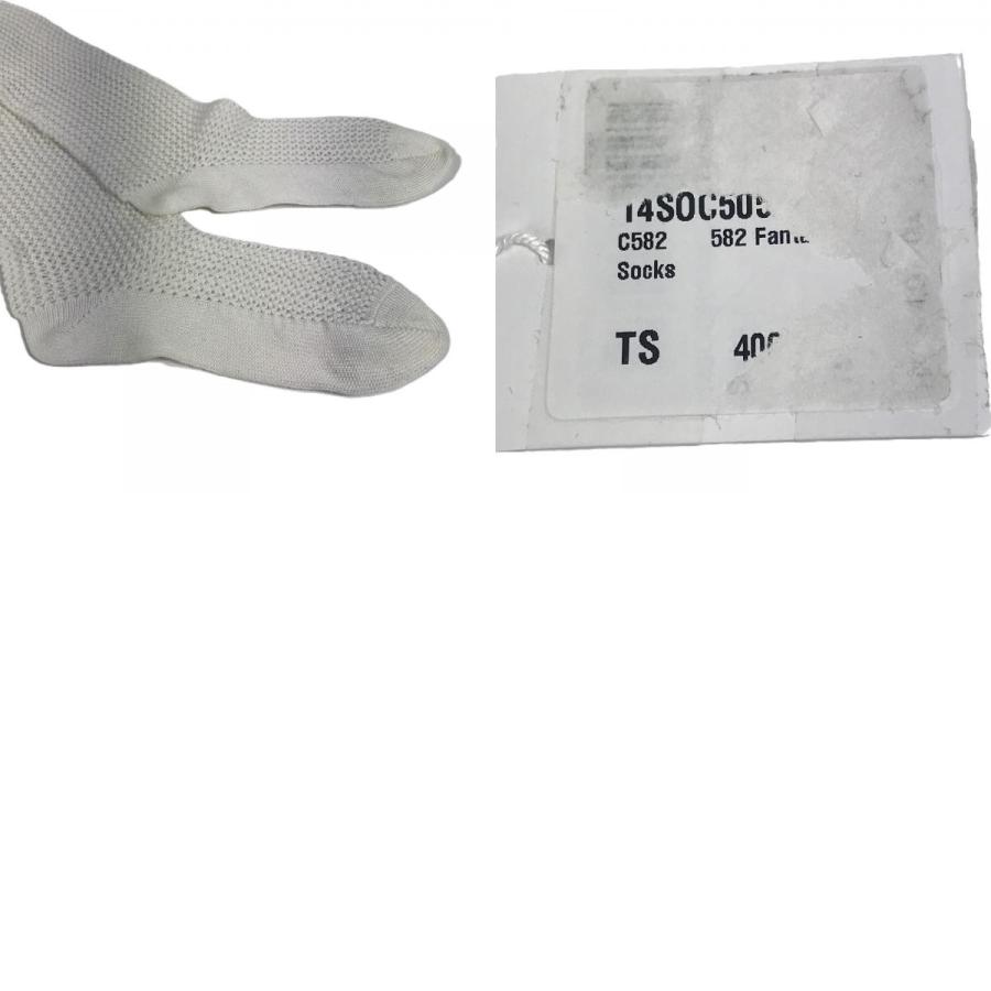 未使用 Dior ディオール ロゴ ニーハイソックス ハイソックス アクセサリー バイカラー 靴下 ホワイト レディース【中古】 |  | 09