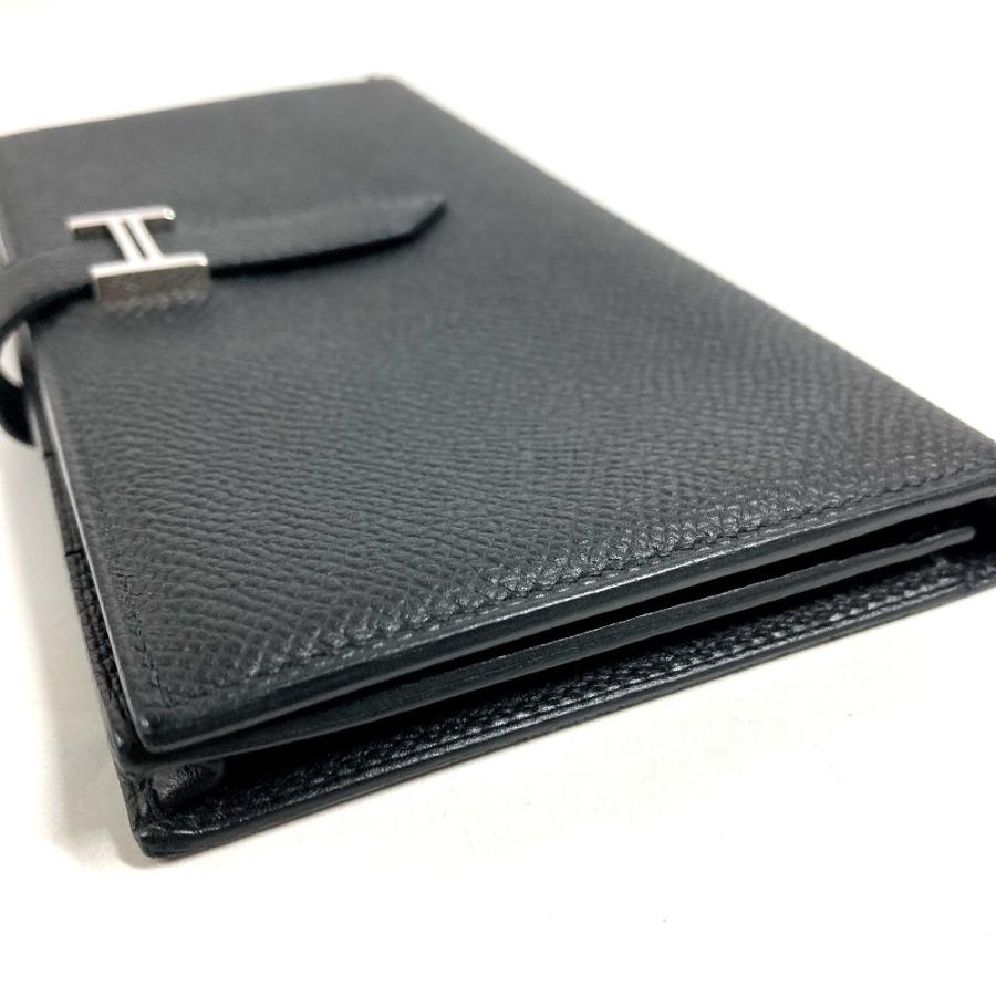 HERMES エルメス ベアンスフレ ベアン スフレ 2つ折り ロングウォレット Hロゴ 長財布 ブラック ユニセックス【中古】 | HERMES | 02