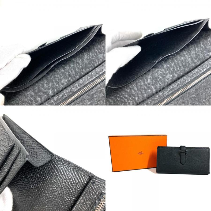 HERMES エルメス ベアンスフレ ベアン スフレ 2つ折り ロングウォレット Hロゴ 長財布 ブラック ユニセックス【中古】 | HERMES | 09