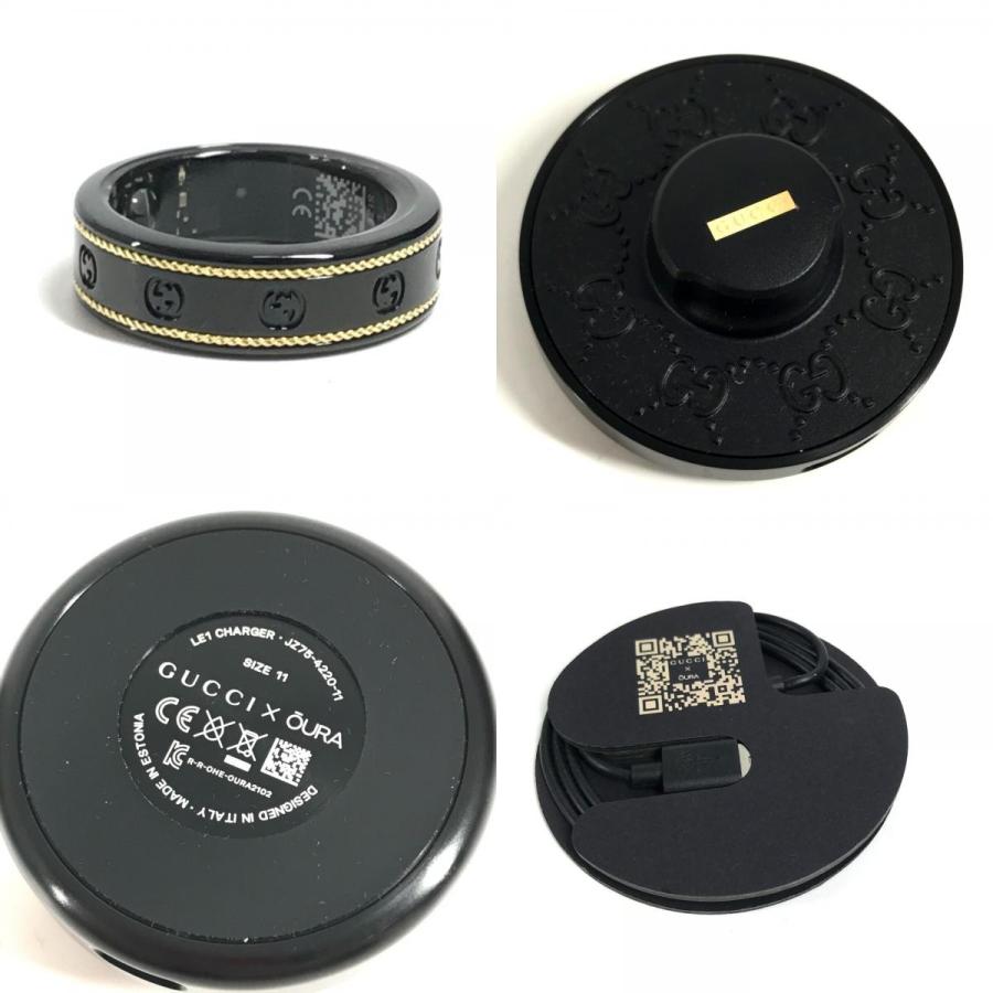 未使用 GUCCI グッチ 705220  スマートリング インターロッキングG アクセサリー 電子機器 オーラ OURA リング・指輪 ブラック【中古】 | GUCCI | 08