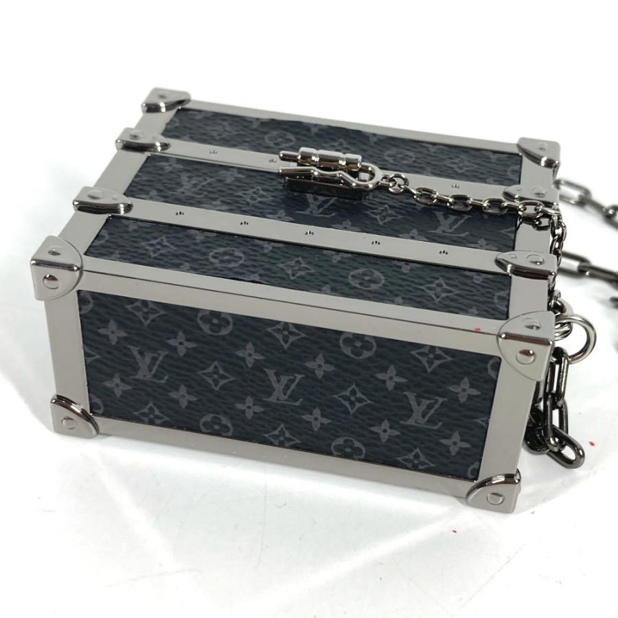 新品同様 LOUIS VUITTON ルイヴィトン M77167 イヤホン ポーチ airpods  チェーン付き モノグラムエクリプス イヤフォンケース【中古】の画像