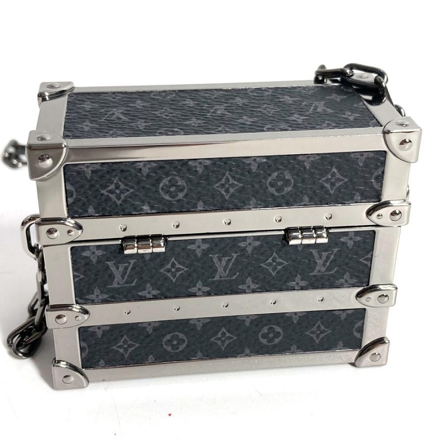 新品同様 LOUIS VUITTON ルイヴィトン M77167 イヤホン ポーチ airpods  チェーン付き モノグラムエクリプス イヤフォンケース【中古】の画像