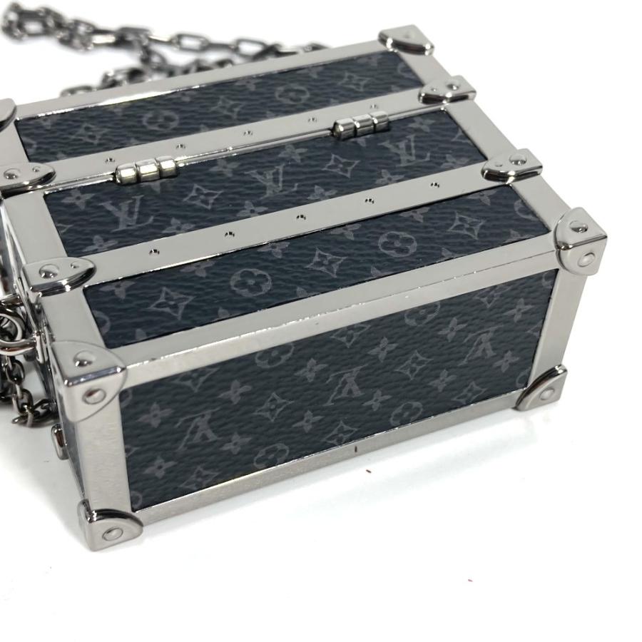 新品同様 LOUIS VUITTON ルイヴィトン M77167 イヤホン ポーチ airpods  チェーン付き モノグラムエクリプス イヤフォンケース【中古】の画像