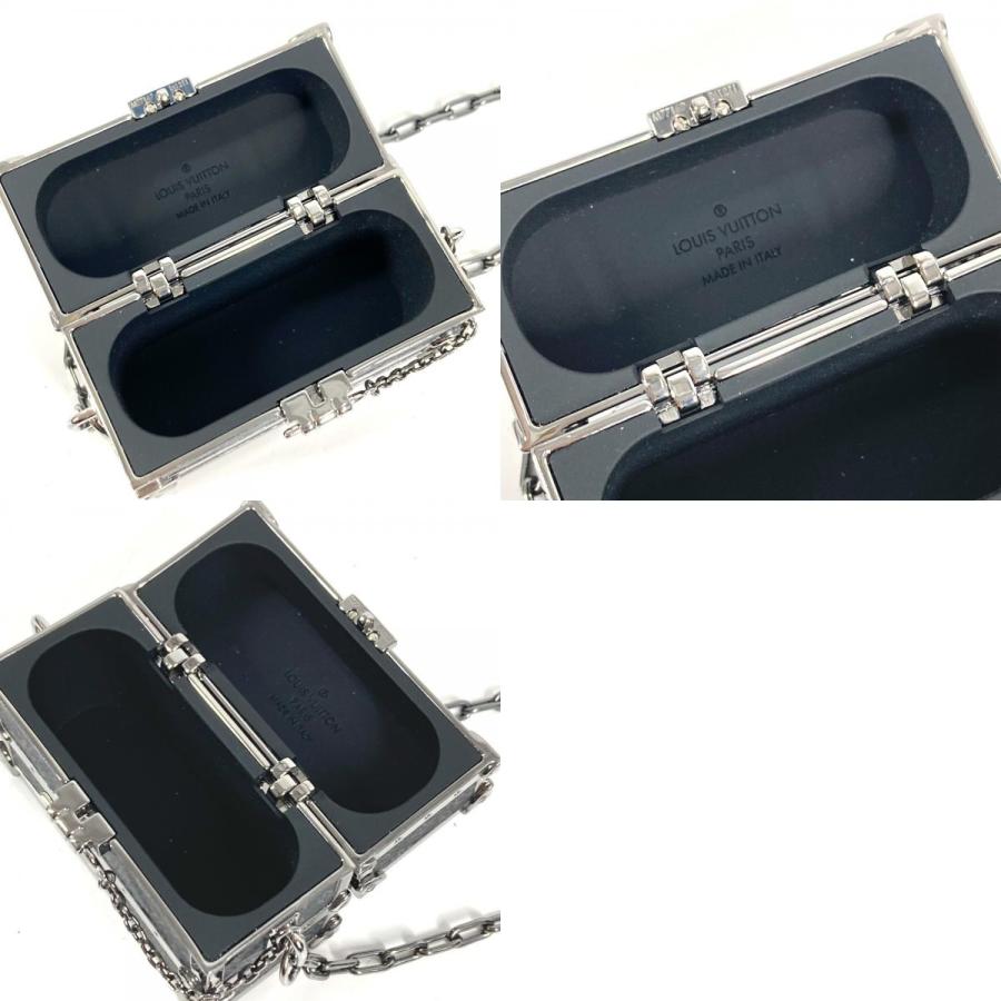 新品同様 LOUIS VUITTON ルイヴィトン M77167 イヤホン ポーチ airpods  チェーン付き モノグラムエクリプス イヤフォンケース【中古】の画像