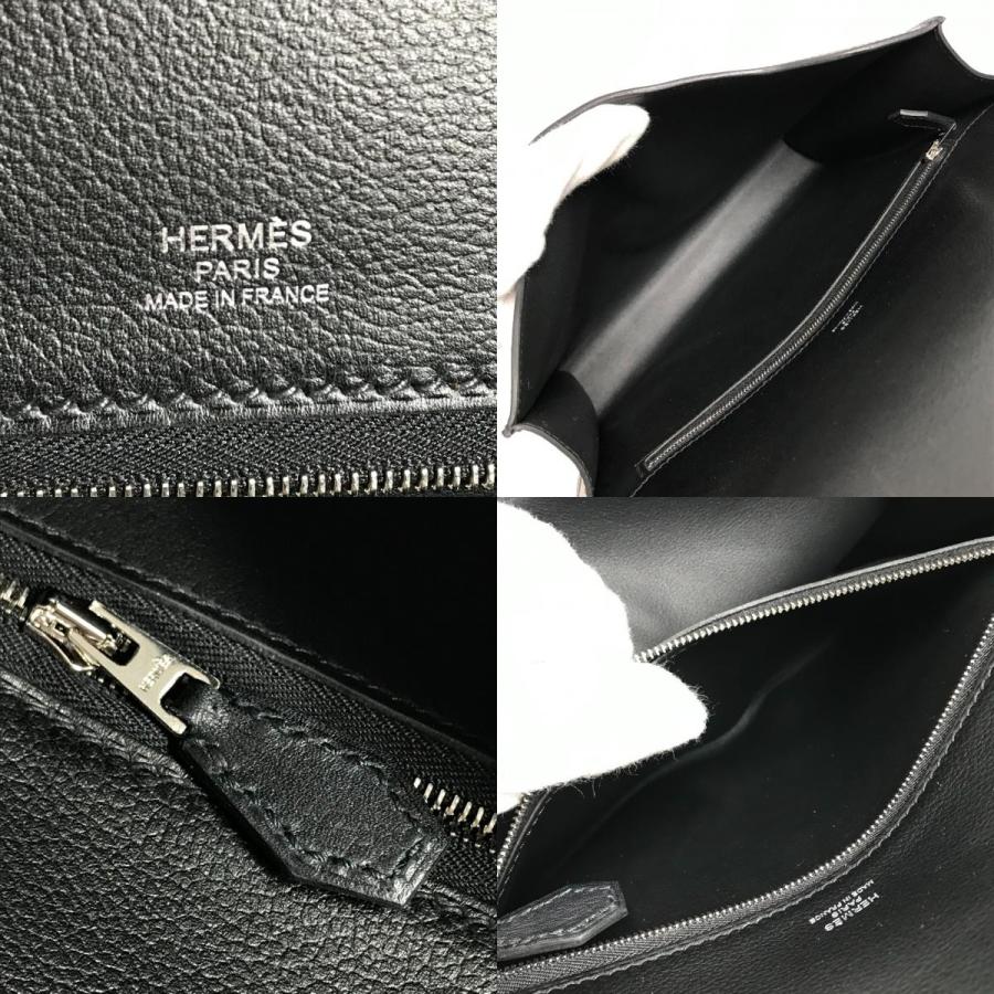 HERMES エルメス ノヴァポリス ポーチ カバン Hロゴ フラップ セカンドバッグ ストラップ付き クラッチバッグ ブラック 【中古】 | HERMES | 08