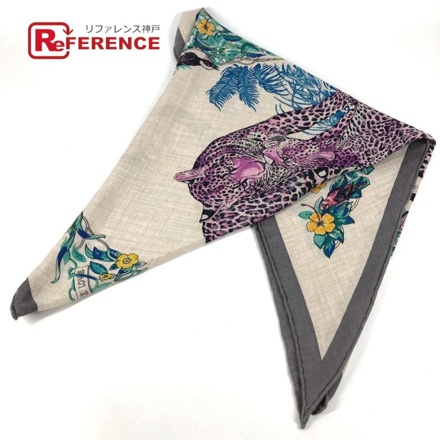 HERMES エルメス トライアングル ジェアン 140 トライアングルジェアン 140 ショール ストール 大判 三角 ジャングルラブ スカーフ【中古】 | HERMES