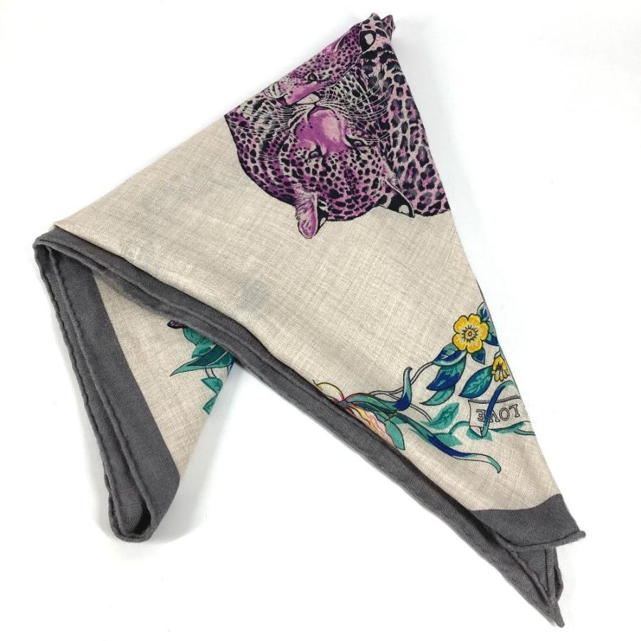 HERMES エルメス トライアングル ジェアン 140 トライアングルジェアン 140 ショール ストール 大判 三角 ジャングルラブ スカーフ【中古】 | HERMES | 02