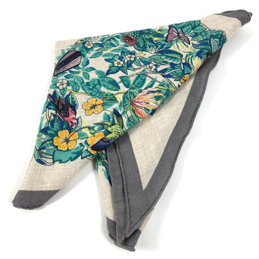 HERMES エルメス トライアングル ジェアン 140 トライアングルジェアン 140 ショール ストール 大判 三角 ジャングルラブ スカーフ【中古】 | HERMES | 03