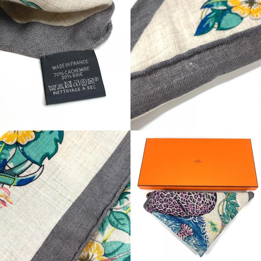HERMES エルメス トライアングル ジェアン 140 トライアングルジェアン 140 ショール ストール 大判 三角 ジャングルラブ スカーフ【中古】 | HERMES | 09