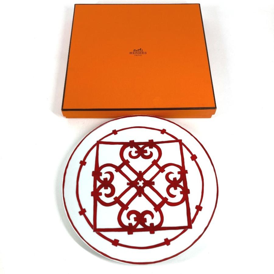 未使用 HERMES エルメス ガダルキヴィール 26ｃｍ  プレート 食器 皿 お皿 レッド レディース【中古】 | HERMES | 07
