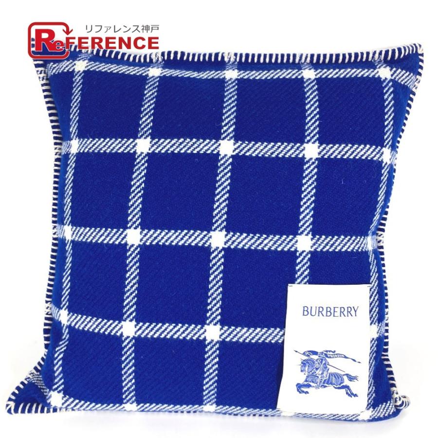 未使用 BURBERRY バーバリー 8073743 チェック 新タグ ピロー 枕 インテリア クッション ブルー ユニセックス【中古】 | BURBERRY
