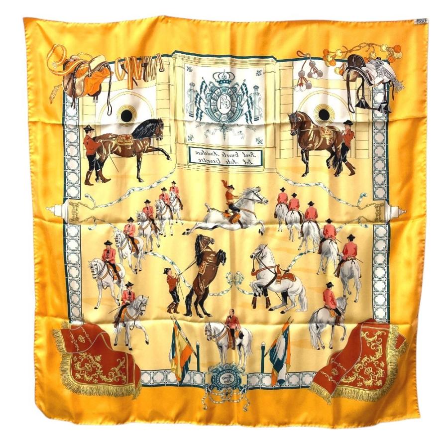 maggie【美品】 エルメス 【王立アンダルシア馬術学校】 カレ90 HERMES（エルメス） 美品 カレ90 カレ 90 王立アンダルシア馬術学校